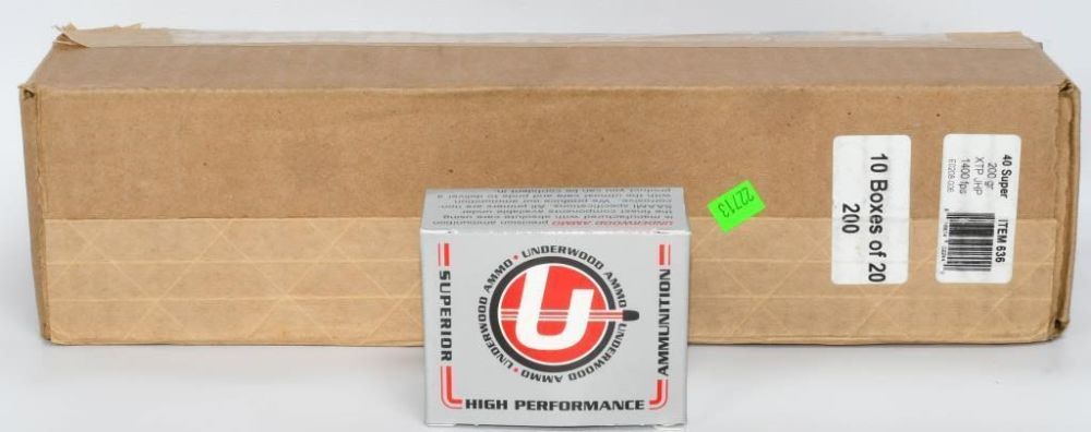 Lot 655: 200 Rounds of Underwood .40 Super Ammunition