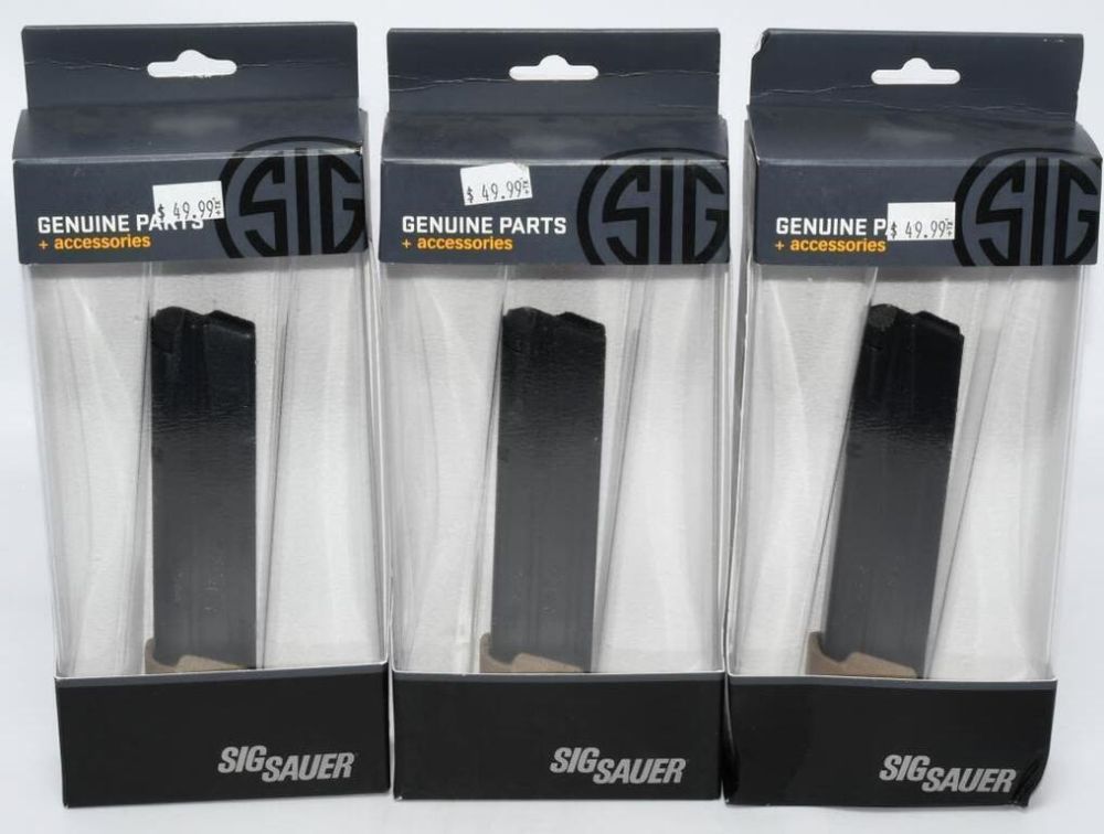 Lot 674: 3 NIB Sig Sauer P320 21 Round Magazines