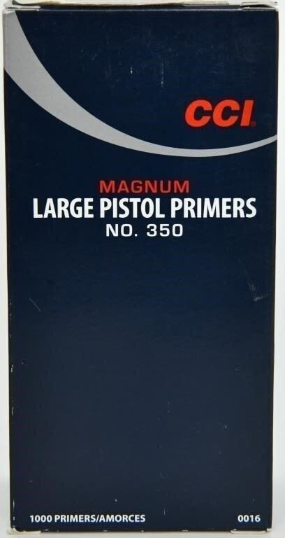 Lot 731: 1000 Ct Of CCI Magnum Large Pistol Primers #350