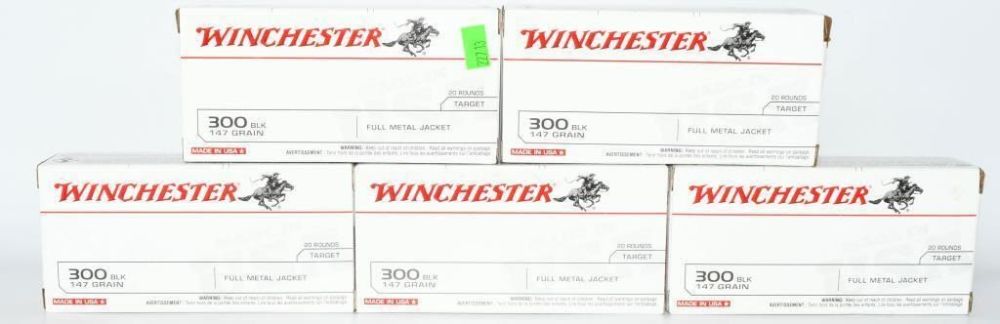 Lot 829: 100 Rounds Of Winchester .300 Blackout Ammunition
