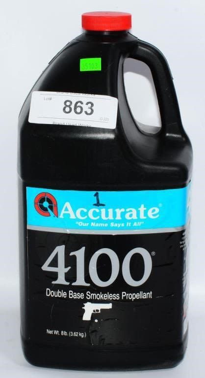 Lot 863: 8 LB Container of Accurate 4100 Gun Powder,...