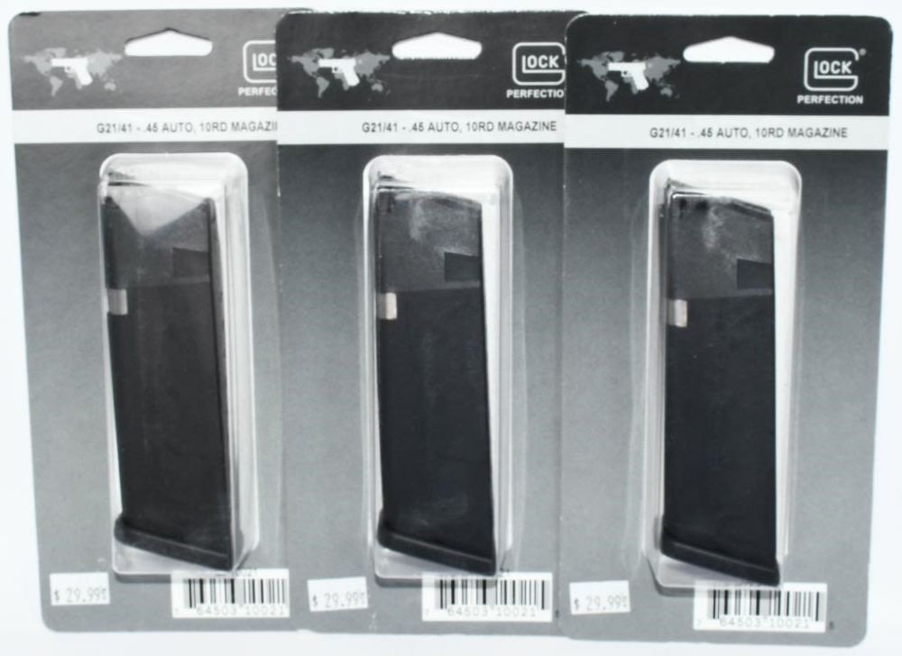 Lot 974: 3 NIP Glock G21/41 .45 Cal 10 Round Magazine