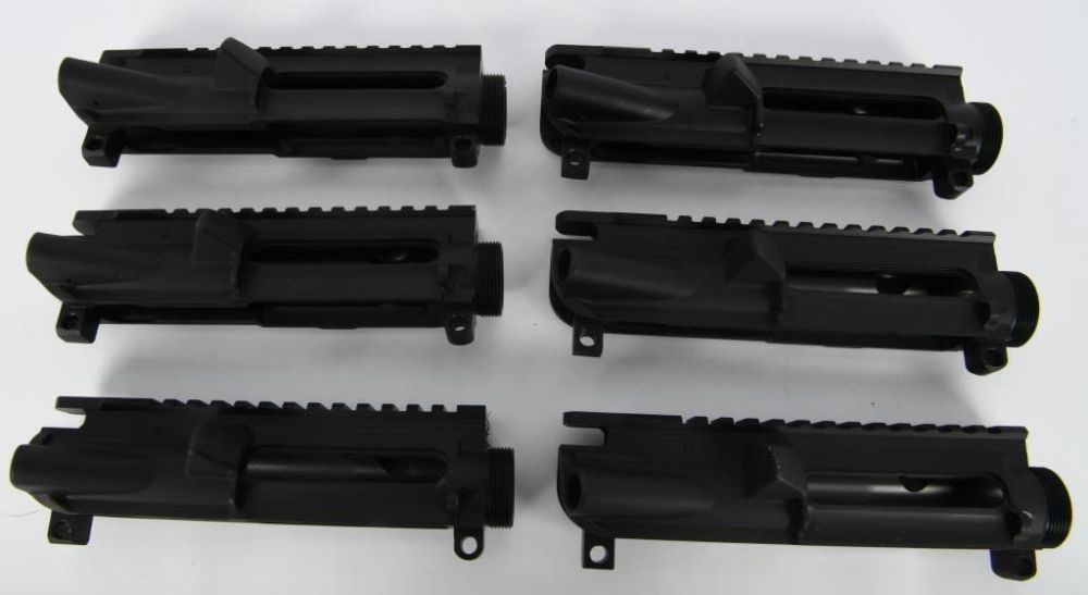 Lot 1085: 6 New Stripped AR-15 Uppers W/ Built In Rails