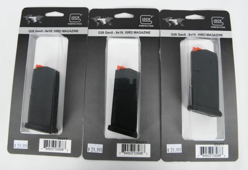 Lot 1133: 3 NIP Glock Gen5 9x19 10 Round Magazines