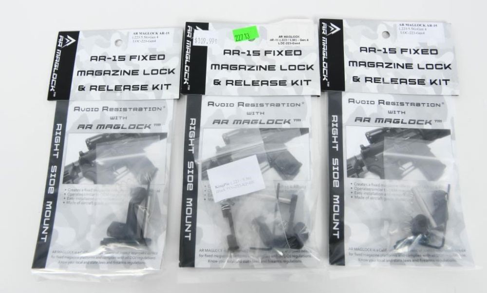 Lot 1136: 3 NIP AR-15 Fixed Magazine Lock & Release Kits