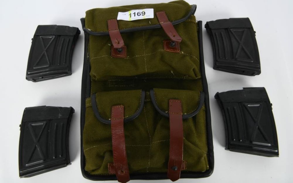 Lot 1169: 4 Military Romanian PSL 10 Round Metal Magazines