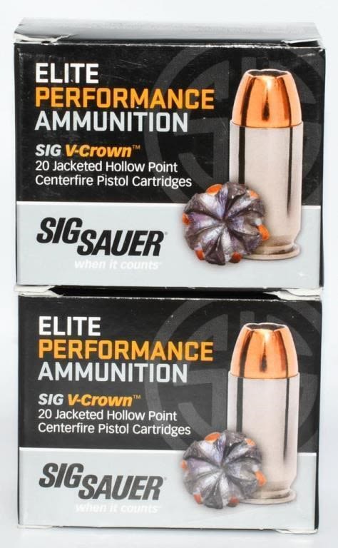Lot 1174: 40 Rounds Sig Sauer .45 Colt Defense Ammunition