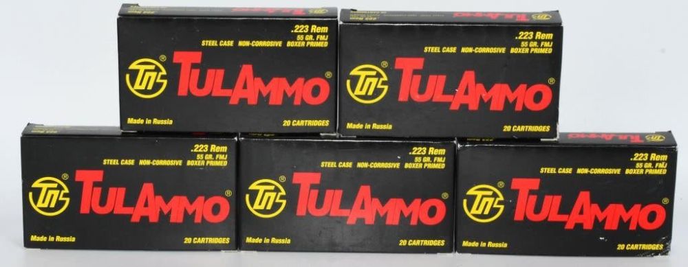 Lot 613: 100 Rounds Of Tulammo .223 Rem Ammunition