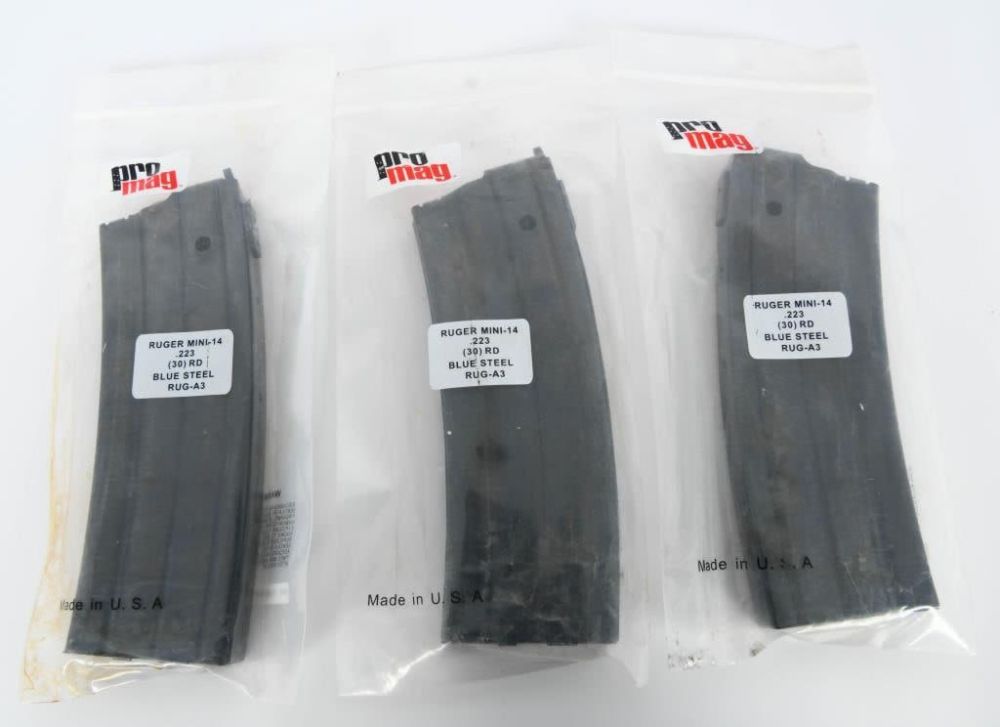 Lot 686: 3 NIP Pro Mag Ruger Mini-14 30 Rd Magazines