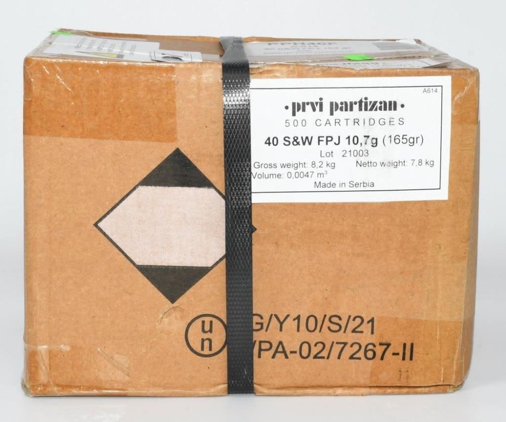 Lot 748: 500 Rd Case of Prvi Partizan .40 S&W Ammunition