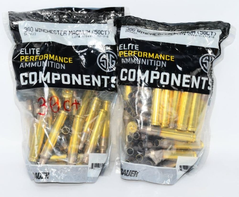 Lot 767: Approx 80 Ct Empty SIG SAUER .300 Win Mag Brass