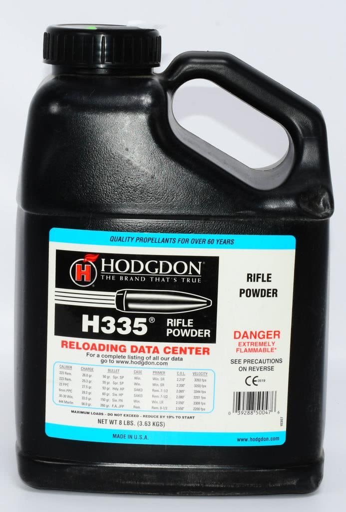 Lot 833: 8 lb Container Hodgdon H335 Rifle Gun Powder