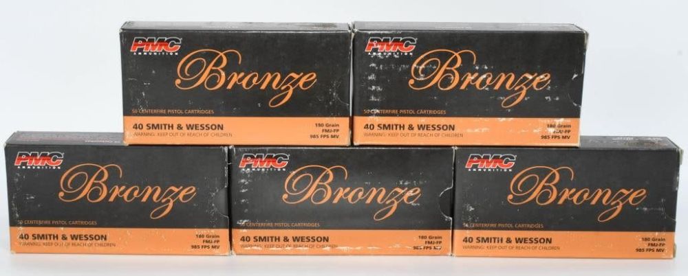 Lot 868: 250 Rounds Of PMC Bronze .40 S&W Ammunition