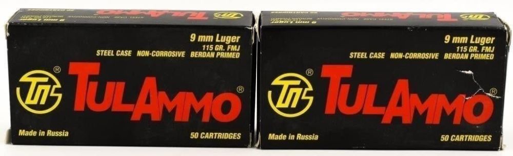 Lot 970: 100 Rounds Of Tulammo 9mm Luger Ammunition