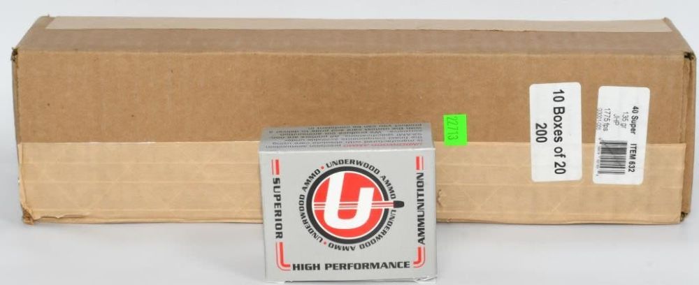 Lot 985: 200 Rounds of Underwood .40 Super Ammunition