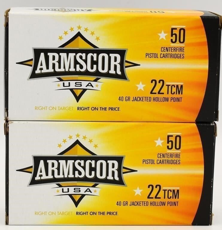 Lot 1012: 100 Rounds Armscor USA .22 TCM Ammunition