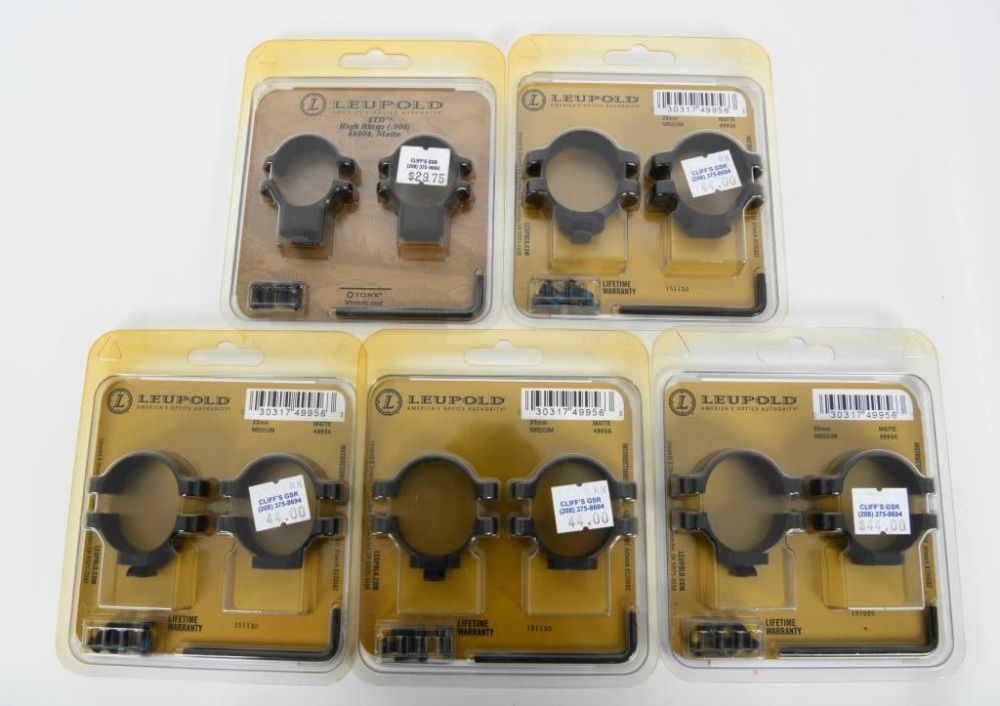 Lot 1082: 5 New In Package Leupold Scope Rings