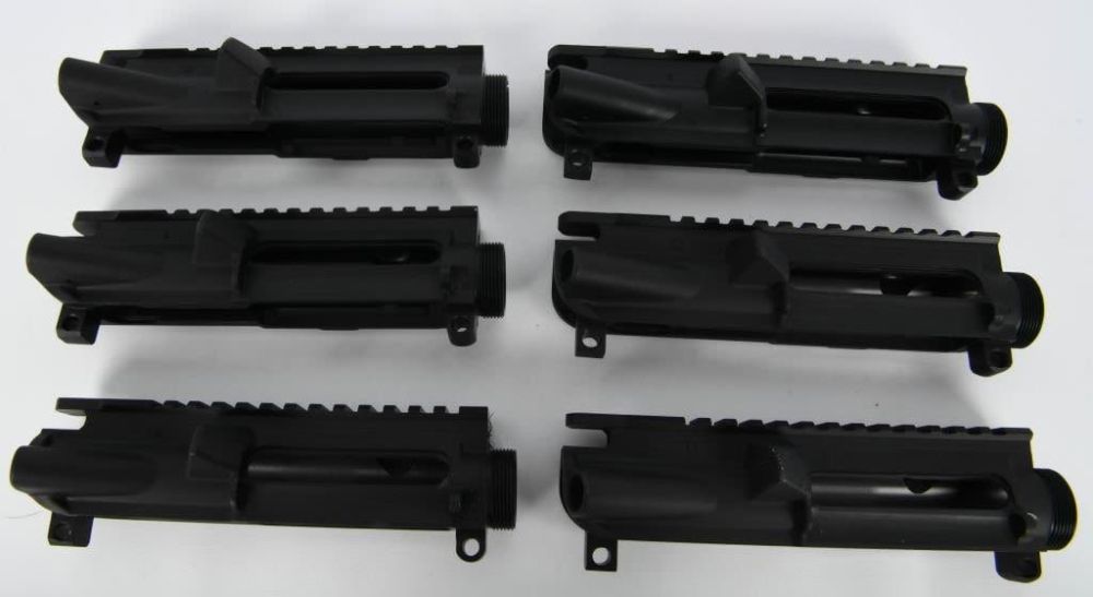 Lot 1085: 6 New Stripped AR-15 Uppers W/ Built In Rails