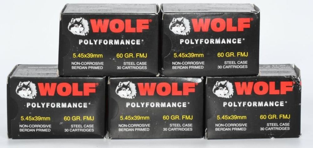 Lot 1144: 100 Rounds Of Wolf 5.45x39mm Ammunition