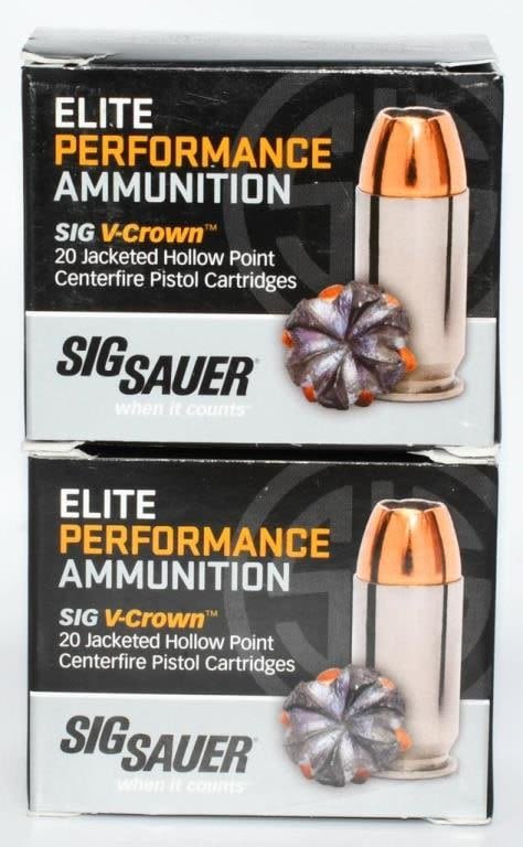 Lot 1174: 40 Rounds Sig Sauer .45 Colt Defense Ammunition