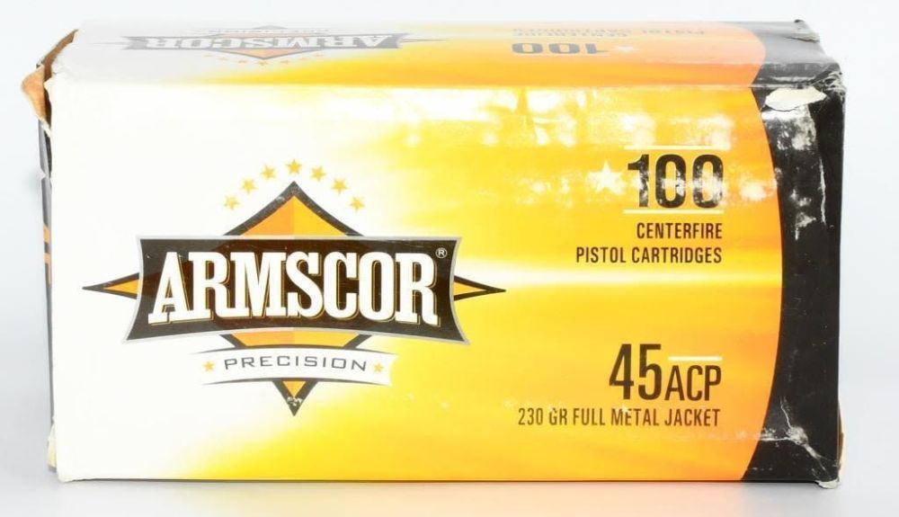Lot 1081: 100 Rounds Of Armscor .45 ACP Ammunition