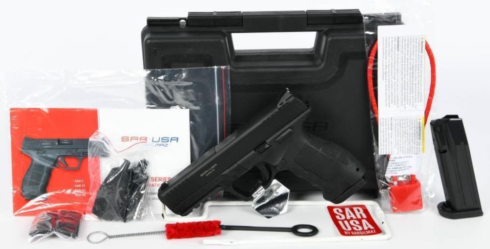 Lot 1092: NEW Sarsilmaz USA SAR 9 Semi Auto Pistol 9mm
