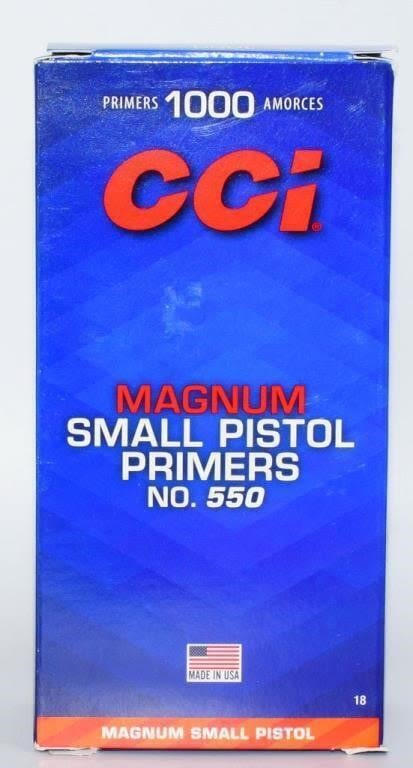 Lot 1130: 1000 Count CCI Small Pistol Magnum Primers #550