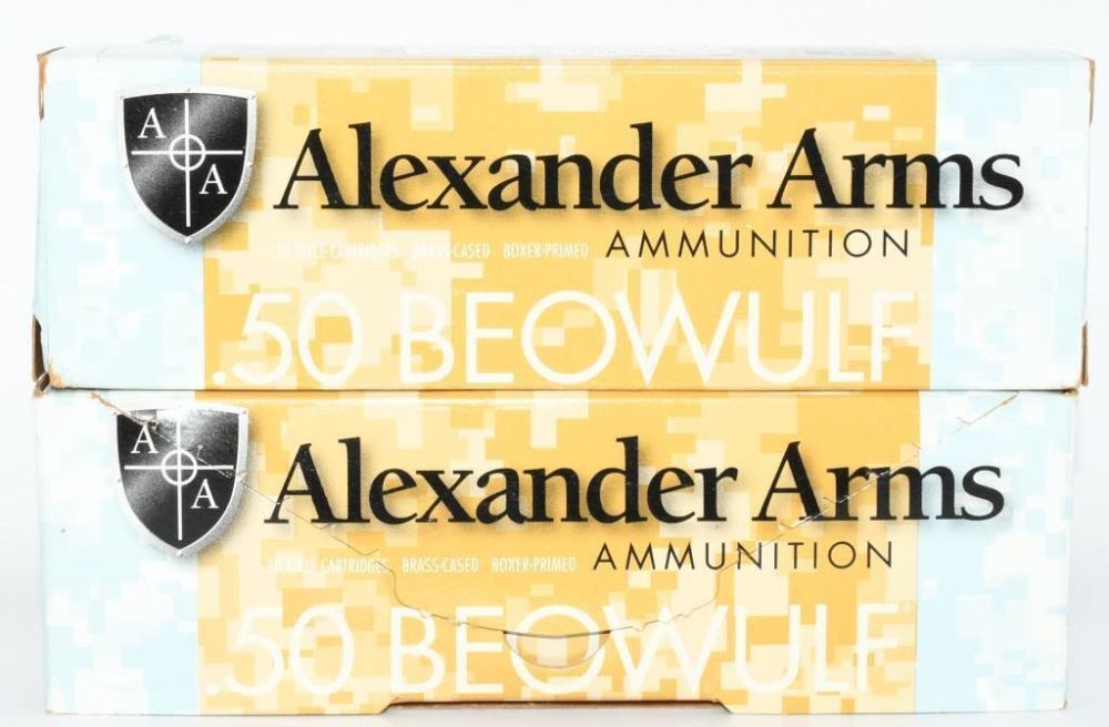 Lot 1162: 40 Rounds of Alexander Arms .50 Beowulf Ammo