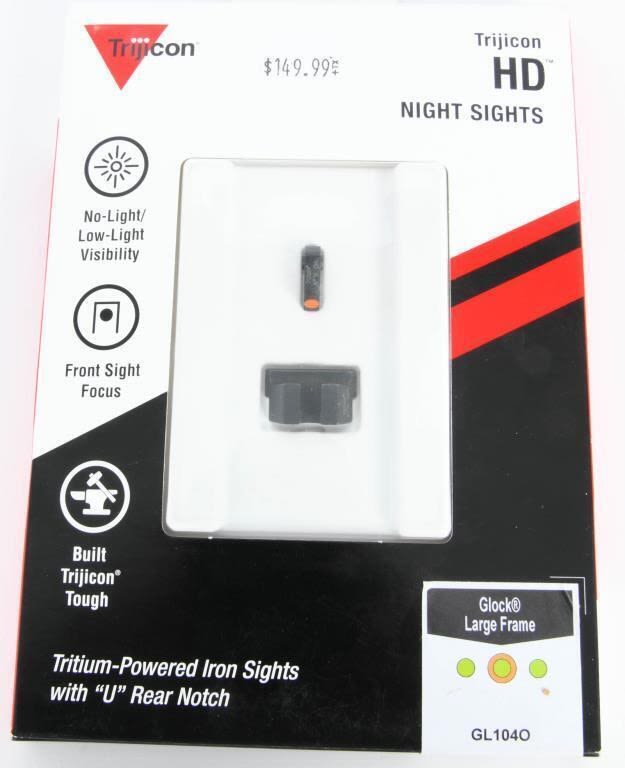 Lot 1274: New Trijicon Glock Large Frame HD Night Sight,...