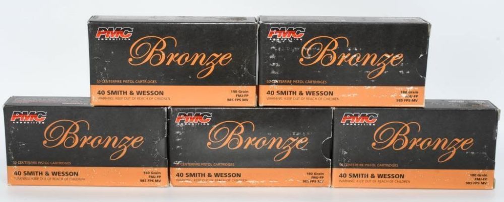 Lot 1291: 250 Rounds Of PMC Bronze .40 S&W Ammunition