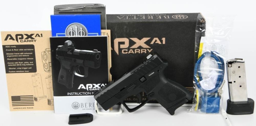 Lot 1380: NEW Beretta APX A1 Carry Semi Auto Pistol 9mm