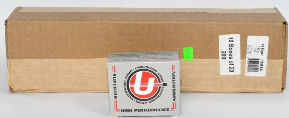 Lot 1465: 140 Rounds of Underwood .40 Super Ammunition