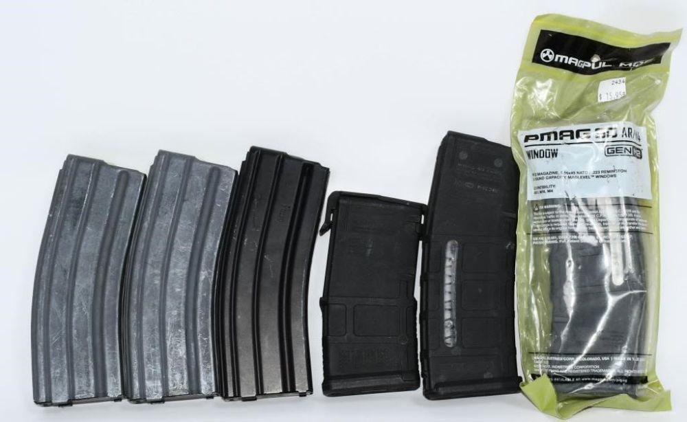 Lot 1475: 6 Various Branded AR-15 5.56mm Magazines