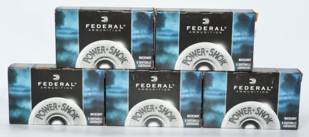Lot 1486: 25 Rounds Of Federal 12 Ga Buckshot Shotshells