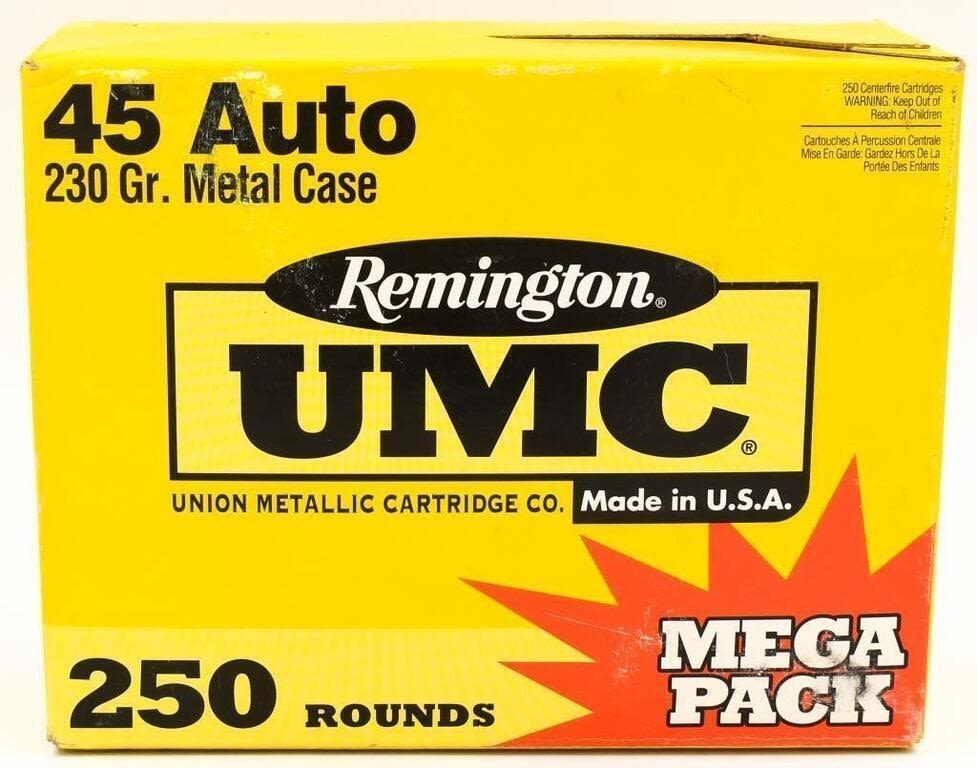 Lot 1510: 250 Rounds Remington UMC .45 ACP Ammunition 250