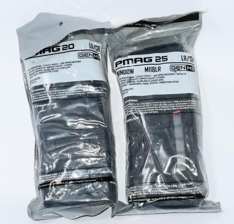 Lot 1565: 2 Magpul PMAG Gen 3 LR308/SR-25 M118 Magazines...