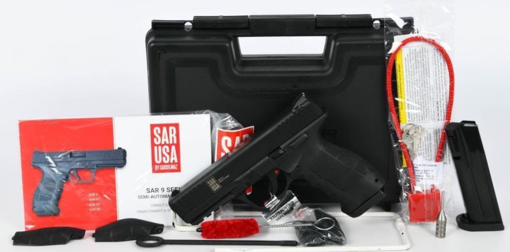 Lot 1572: NEW Sarsilmaz USA SAR 9 Semi Auto Pistol 9mm