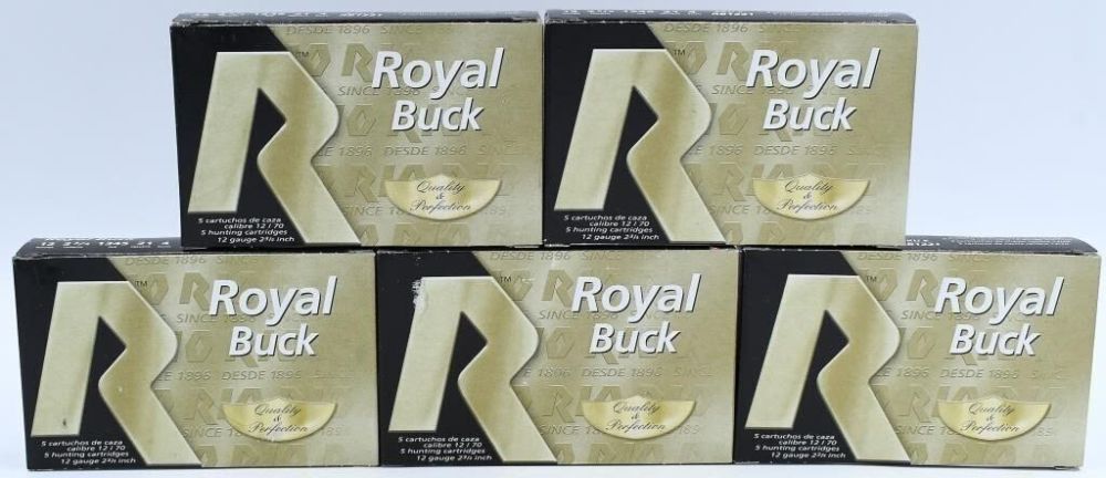 Lot 1663: 25 Rounds Of Royal Buck 12 Ga 00 Buck Shotshells