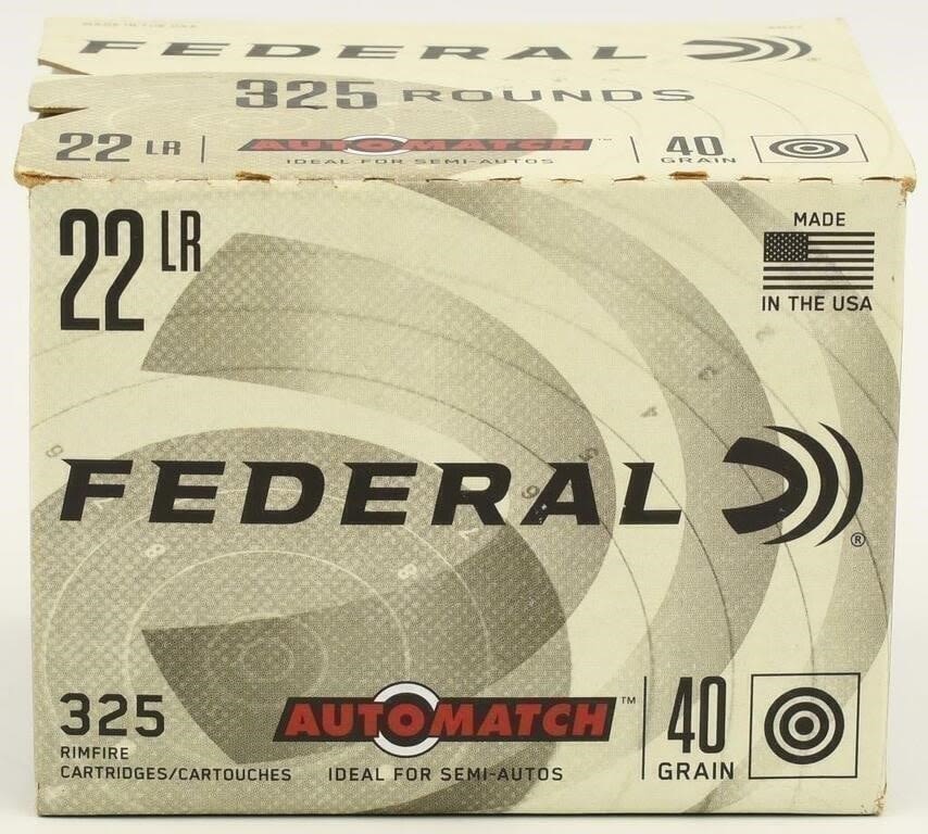 Lot 1678: 325 Rounds Federal Auto Match .22 LR Ammunition...