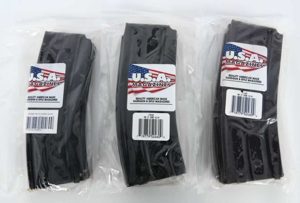 Lot 1685: 3 New in Package U.S.A AR-15 30 Round Magazines