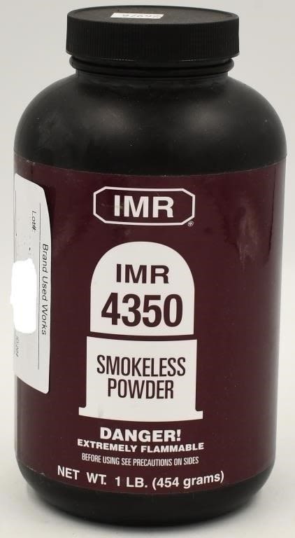 Lot 1742: 1 LB Bottle Of IMR 4350 Reloading Gun...