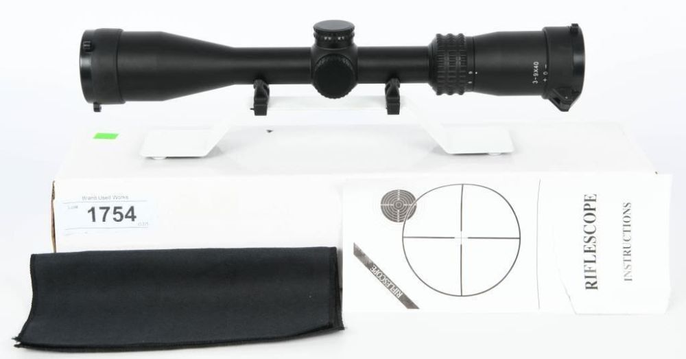 Lot 1754: New in The Box 3-9x40 Matte Black Riflescope...