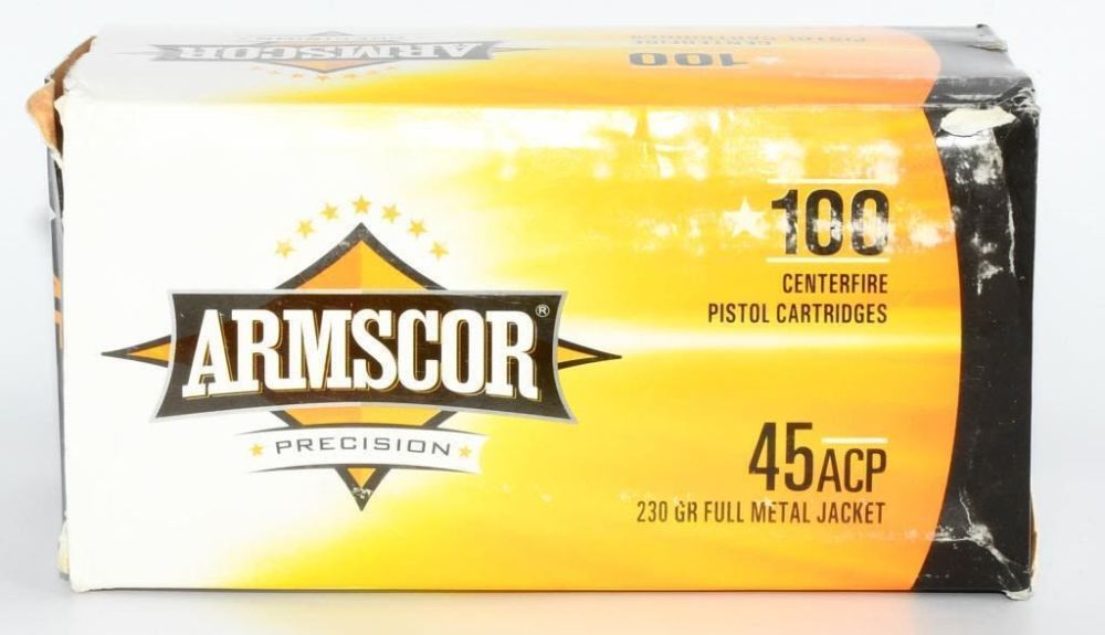 Lot 1885: 100 Rounds Of Armscor .45 ACP Ammunition