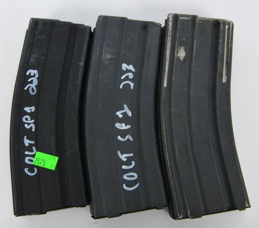 Lot 1895: 3 Various 30 Round Metal Magazines For .223 & 6.8