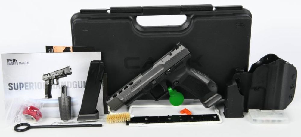 Lot 1896: NEW Canik TP9SFx 9mm Semi Auto Match Pistol