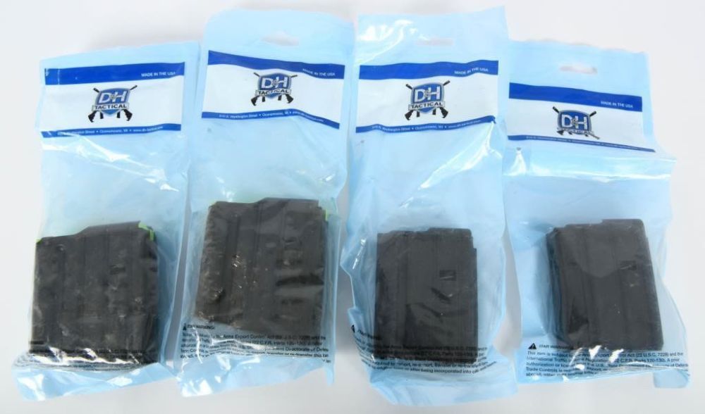 Lot 2009: 4 New in Package SR25 10 Round Steel Magazines