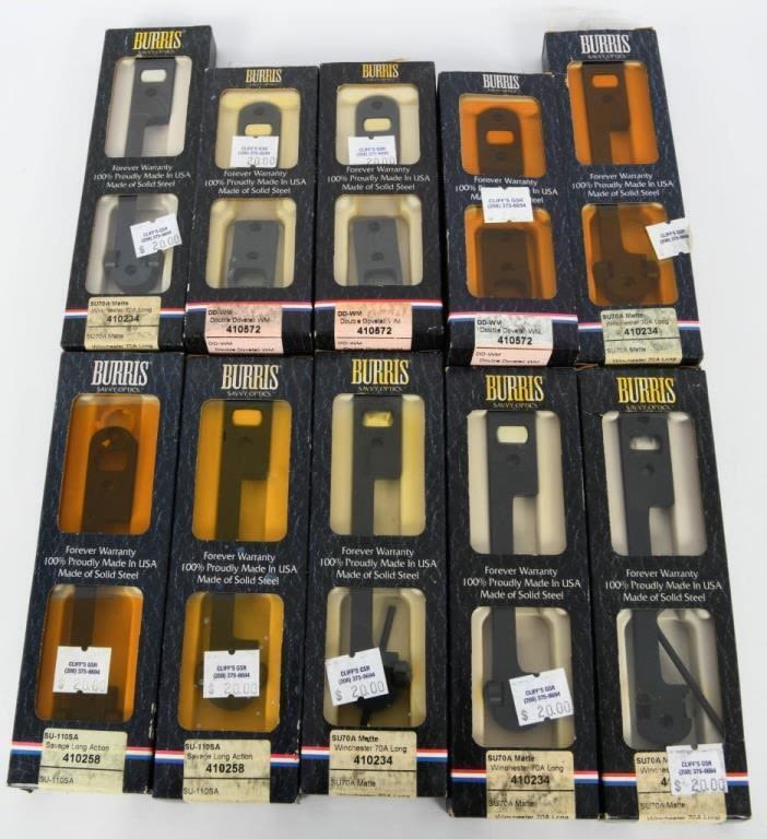 Lot 2042: 10 New in The Box Burris Scope Mount Bases