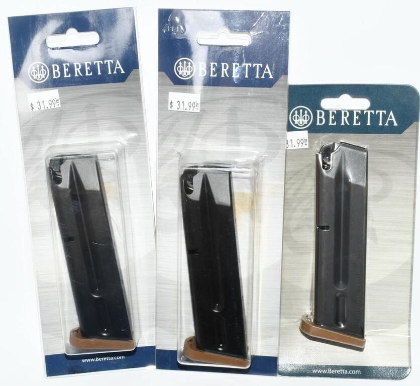Lot 2093: 3 New in Package Beretta 92A3 10 Round Magazines