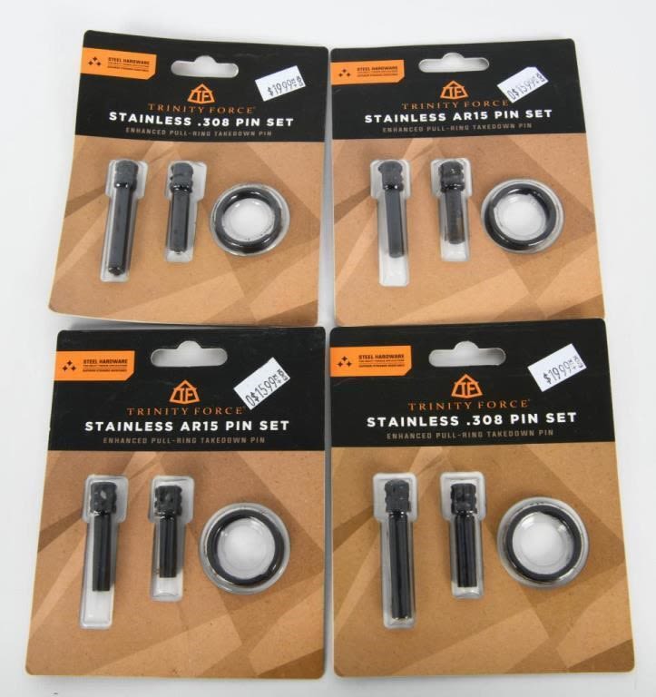 Lot 2099: 4 New Sets Of Trinity Force Stainless AR15 Pin