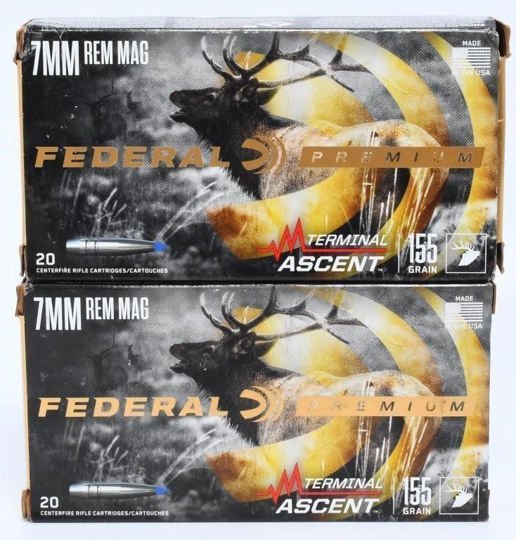Lot 2128: 40 Rds Of Federal Premium 7mm Rem Mag...